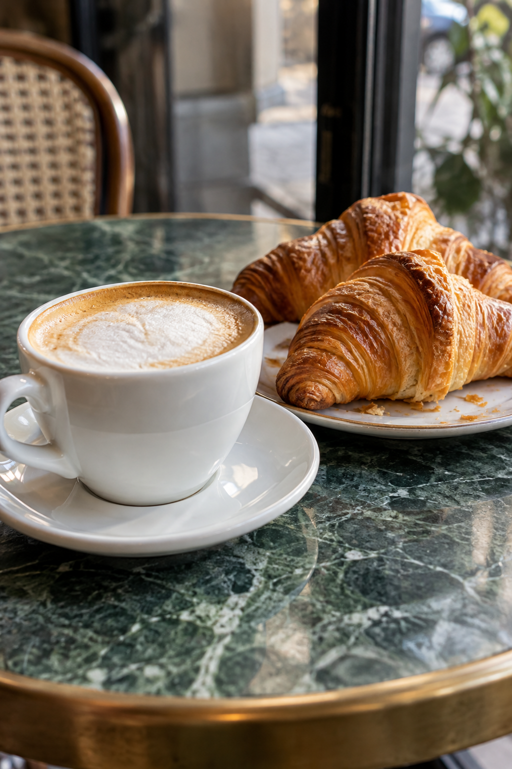 Immagine dimostrativa di cappuccino e cornetti